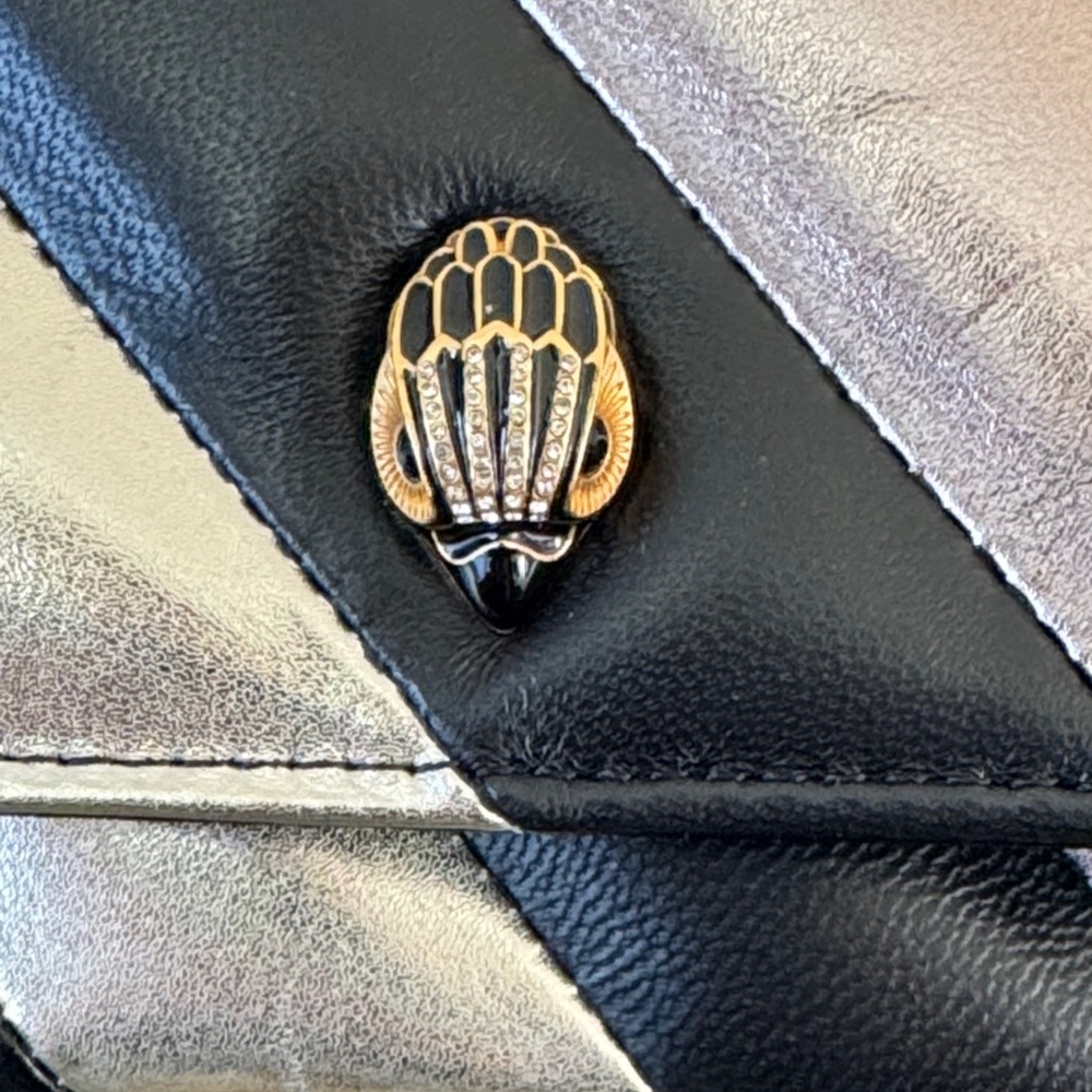 Kurt Geiger Mini Soho Leather Metallic Striped Crossbody - Picture 4 of 16